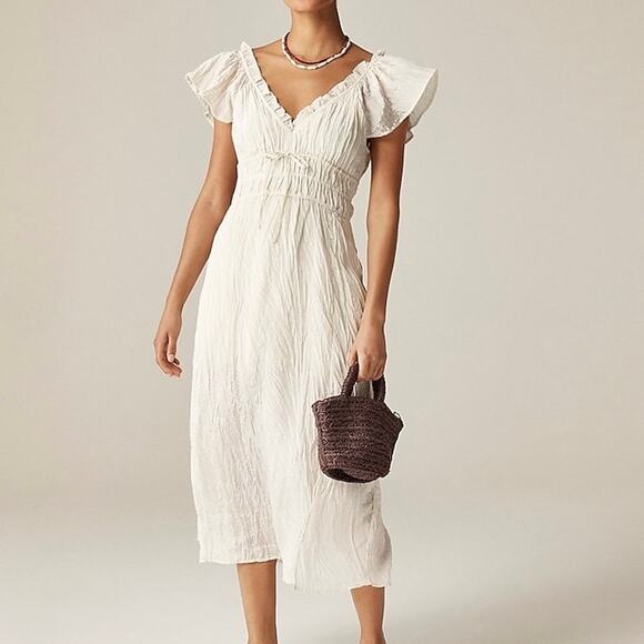 NWT J. Crew Palermo Dress in Viscose-Blend Crinkle in 